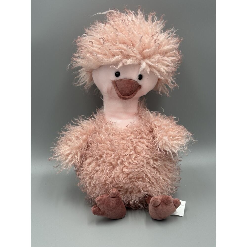 Pink Ostrich Emu Duck Plush 14" Fuzzy Stuffed Animal Bird